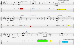 A section melody with held notes