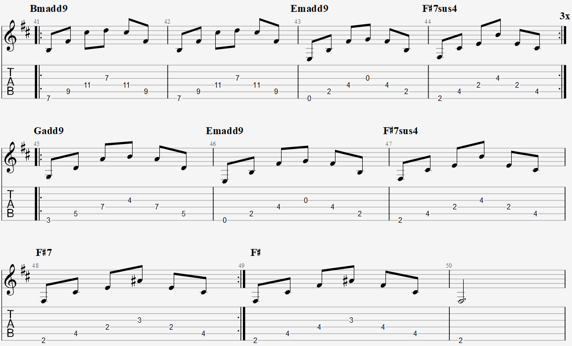 B section chords